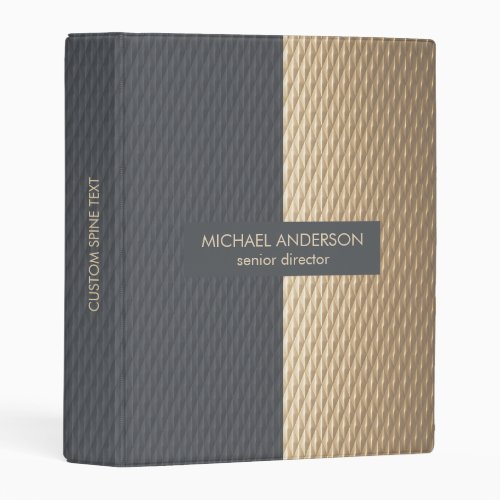 Elegant Black and Gold Geometric Design Mini Binder