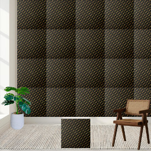 Elegant Black and Gold Geometric Tile