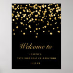 Elegant Black And Gold Glitter 70th Birthday Party Poster<br><div class="desc">Elegant Black And Gold Glitter 70th Birthday Party Poster</div>