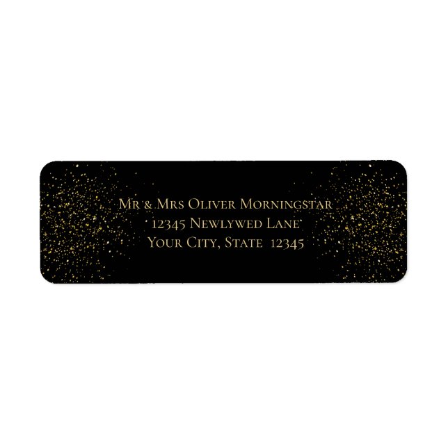Elegant Black and Gold Glitter Label (Front)