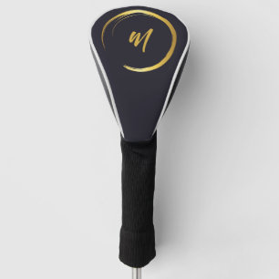 Elegant Black and Gold Golf Head Cover