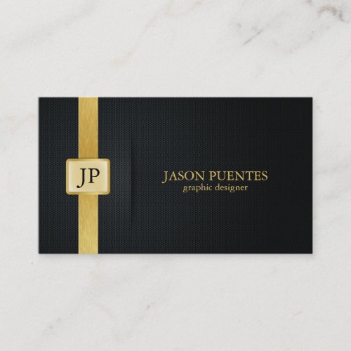 Elegant Black and Gold Graphic Designer Business Card