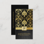 Elegant Black and Gold Interior Designer Business Card (Front/Back)