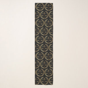 Elegant black and gold lawyer scarf