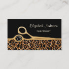 Elegant Black and Gold Leopard Hair Salon