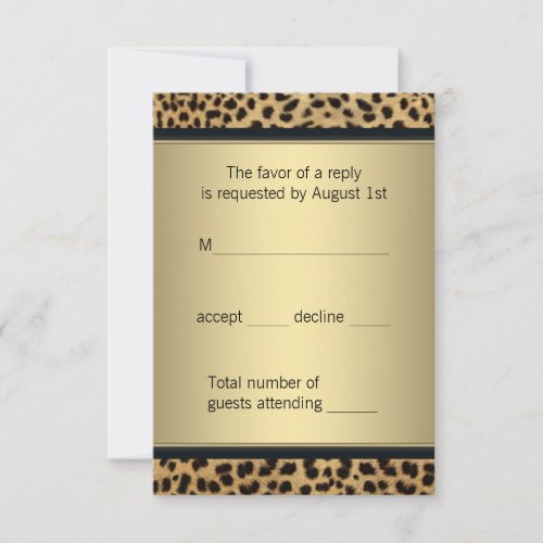 Elegant Black and Gold Leopard RSVP