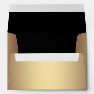 Elegant Black and Gold Linen Envelopes