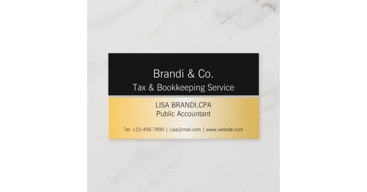 Elegant Black and Gold Logo Template Business Card Zazzle