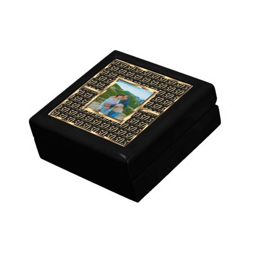 Elegant Black and Gold Look Happy 50th Anniversary Gift Box
