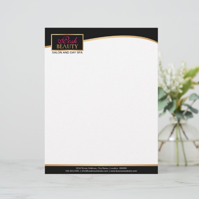 Elegant Black and Gold Luxury Letterhead (Standing Front)