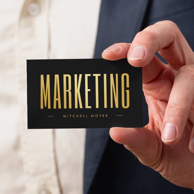 Elegant black and gold Marketing  Business Card (Creator Uploaded)