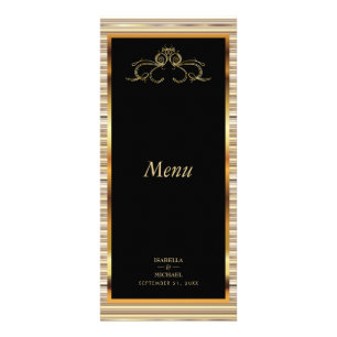 Elegant Black and Gold Metallic  - Menu