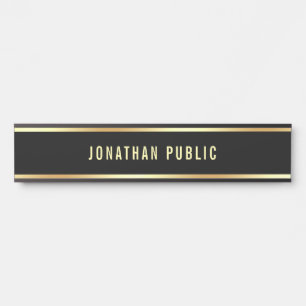 Elegant Black And Gold Modern Simple Template Door Sign