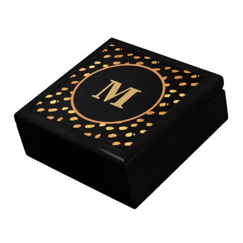 Elegant Black and Gold Monogram Gift Box