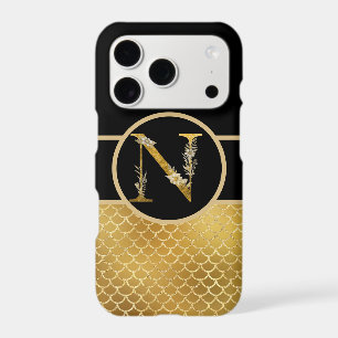 Elegant Black and Gold Monogram Letter "N" iPhone 17 Pro Case