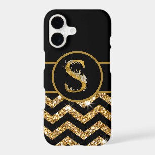Elegant Black and Gold Monogram Letter "S" iPhone 17 Case