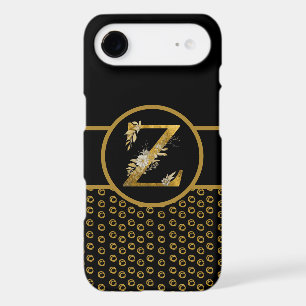 Elegant Black and Gold Monogram Letter "Z" iPhone 17 Air Case