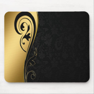 Elegant Black and Gold Mouse Pad