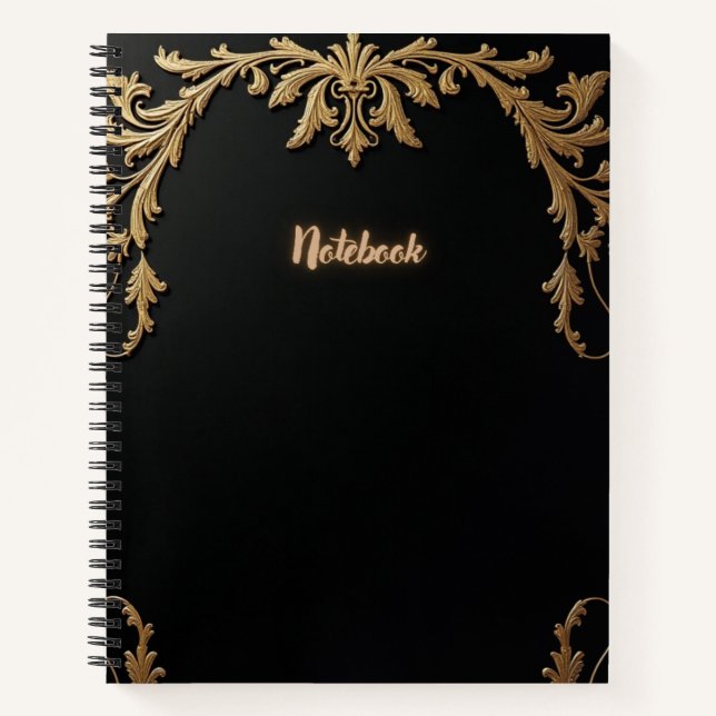 Elegant black and gold notebook (Front)