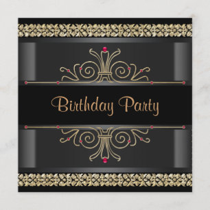 Elegant Black and Gold Party Invitation
