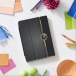 Elegant Black and Gold Pattern - Monogram iPad Pro Cover<br><div class="desc">iPad Cover. ⭐This Product is 100% Customizable. *****Click on CUSTOMIZE BUTTON to add, delete, move, resize, changed around, rotate, etc... any of the graphics or text or use the fill in boxes. ⭐99% of my designs in my store are done in layers. This makes it easy for you to resize...</div>
