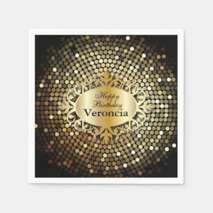 Elegant Black and Gold Personalize Napkins
