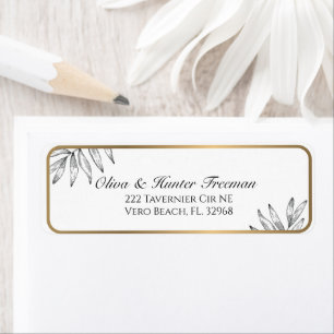 Elegant Black and Gold Personalized Address Label