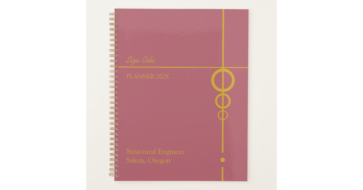 Elegant Black and Gold Personalized Planner | Zazzle