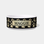 Elegant Black and Gold Pet Bowl<br><div class="desc">Elegant Black and Gold Pet Groomer,  This design is easily edited.</div>