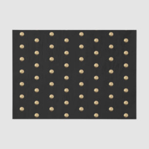 Elegant Black and Gold Polka Dots Pattern Chic Tissue Paper