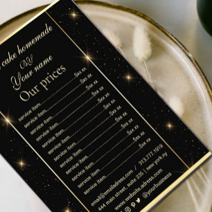 Elegant Black and Gold Price List Flyer