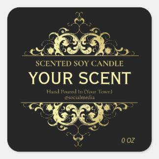 Elegant Black And Gold Product Labels