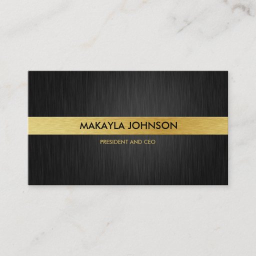 Customizable Elegant Black and Gold Professional Business Card Template