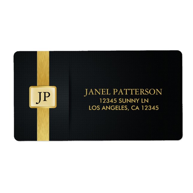 Elegant Black and Gold Professional Label (Front)