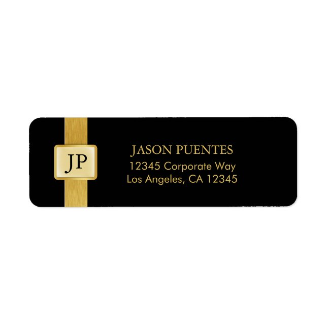 Elegant Black and Gold Professional Label (Front)