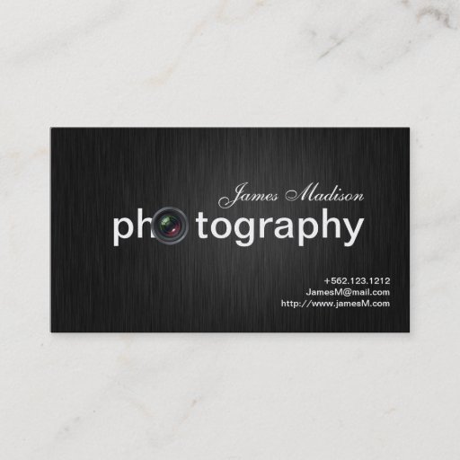 Customizable Elegant Black and Gold Professional Photographer Business Cards