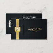 Elegant Black and Gold real estate agent Business Card (Front/Back)