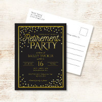 Elegant Black and Gold Retirement Party