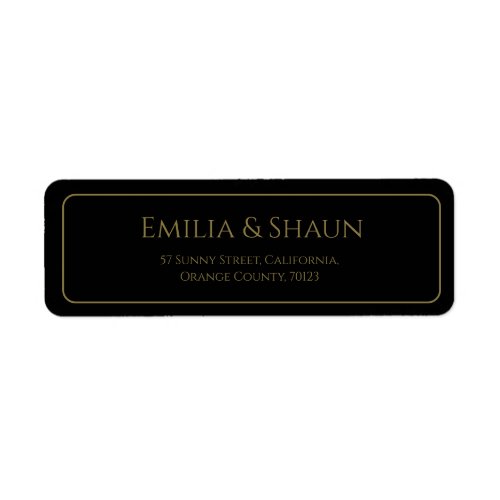 Elegant Black and Gold Return Address Label