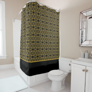 Elegant Black and Gold Shower Curtain
