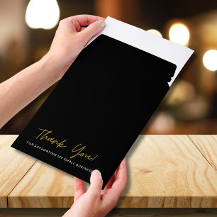 Elegant Black And Gold Small Business Thank You Envelope Mailers