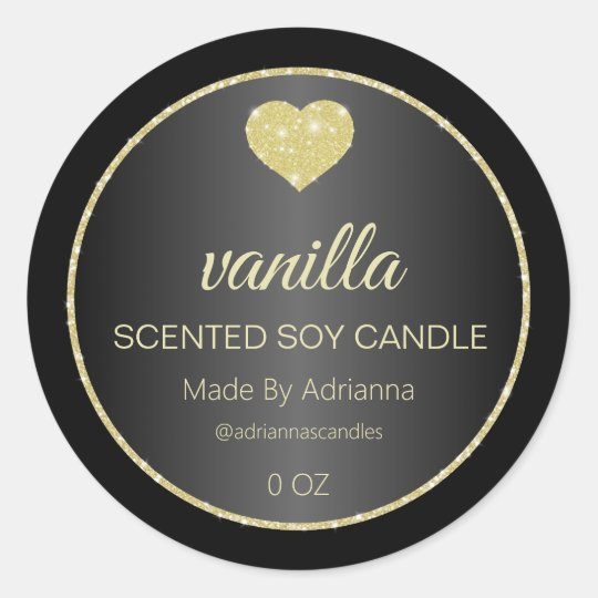 Elegant Black And Gold Soy Candle Labels | Zazzle.com