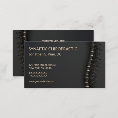 Elegant Black and Gold Spine Business Cards