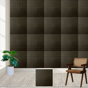 Elegant Black and Gold Star Tile