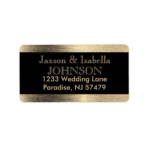 Elegant Black and Gold Starlights Wedding Label