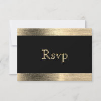 Elegant Black and Gold Starlights Wedding - RSVP