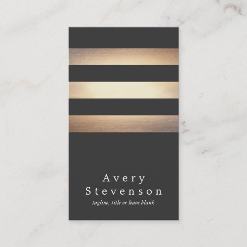 Cool Black and Gold Striped Modern Vertical Black Business Card Templates