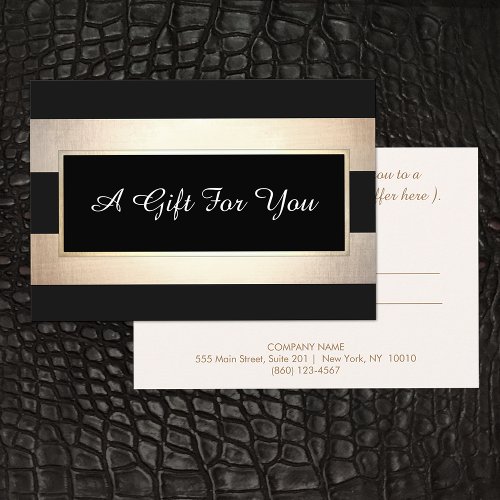 Elegant Black and Gold Stripes Gift Certificate