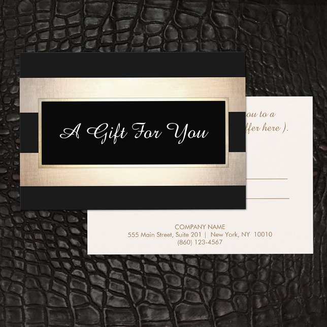 Elegant Black and Gold Stripes Gift Certificate (Creator Uploaded)