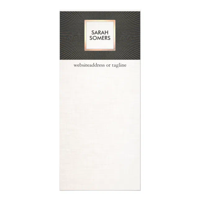 Elegant Black and Gold Stylish Modern Vintage Rack Card | Zazzle